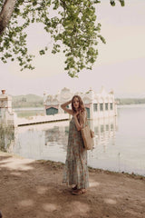 ORGANIC COTTON MAXI DRESS - JODHPUR FLOWER