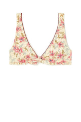 RECYCLED BIKINI TOP OHAU - RASPBERRY FLOWERS