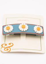 The blue flower eco friendly hair clip by Grech&Co are from sustainable hair accesories collection. Shop best gifts and presents for girls online.