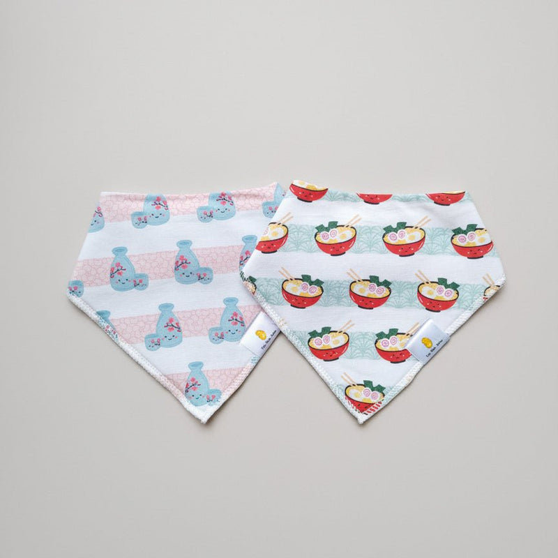 Organic Cotton Bandana Bibs 2pcs Set - Takoyaki + Taiyaki