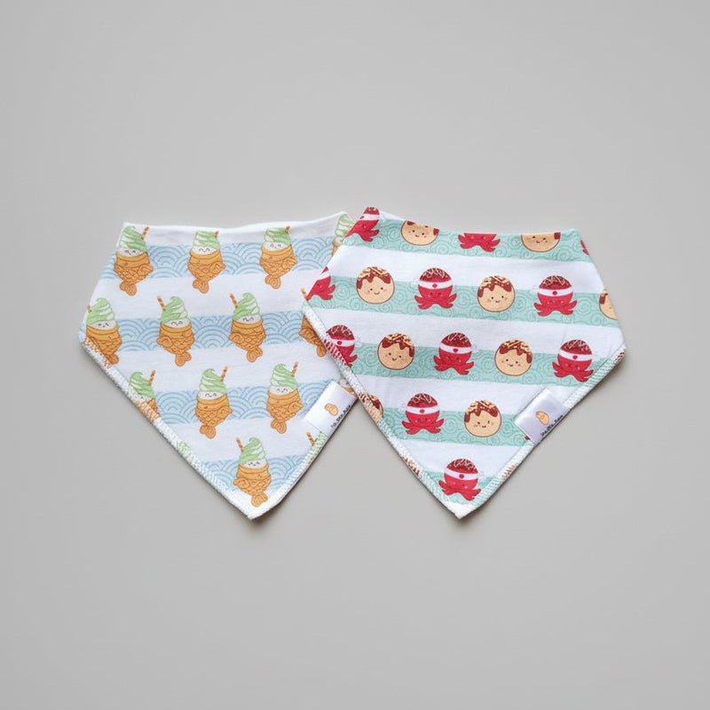 the wee bean bib set takoyaki and taiyaki