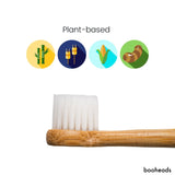 booheads - 4PK - 竹製電動牙刷頭 - 迷你版 - 白色 |與 Sonicare 兼容 |可生物降解 環保 可持續
