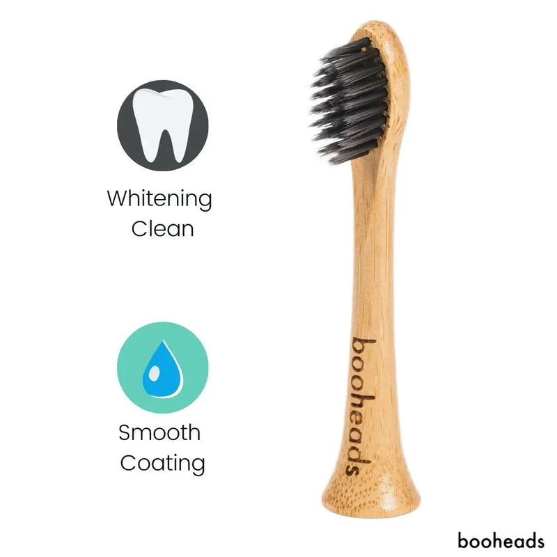 Soniboo - Charcoal Bamboo Electric Toothbrush Heads Compatible with Sonicare* | Whitening Clean 4PK