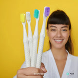 booheads - 4PK - Biodegradable Eco Toothbrushes | Biodegradable, Recyclable and Plant-based