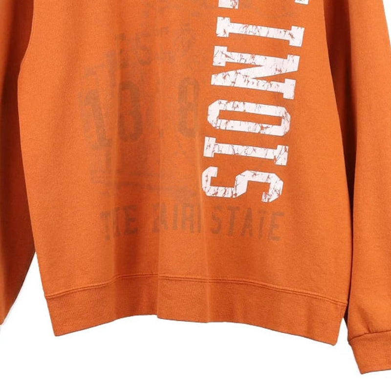 Illinois Jerzees Sweatshirt - Medium Orange Cotton Blend