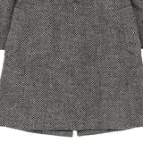 Les Copains Trench Coat - Large Grey Wool Blend