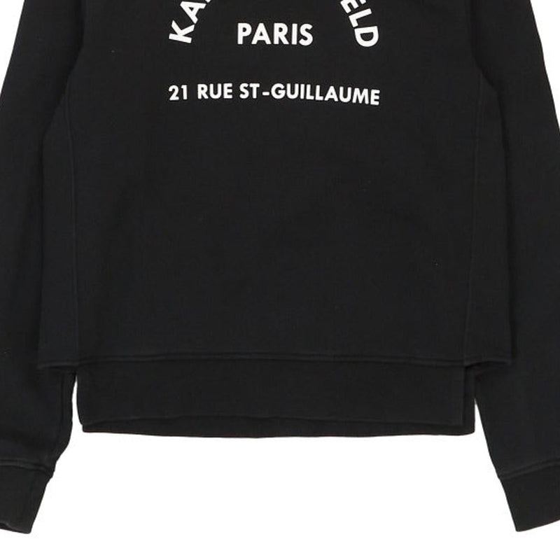 Karl Lagerfeld Spellout Hoodie - Small Black Cotton