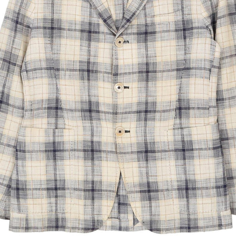 Fendi Checked Blazer - Large Beige Cotton Blend