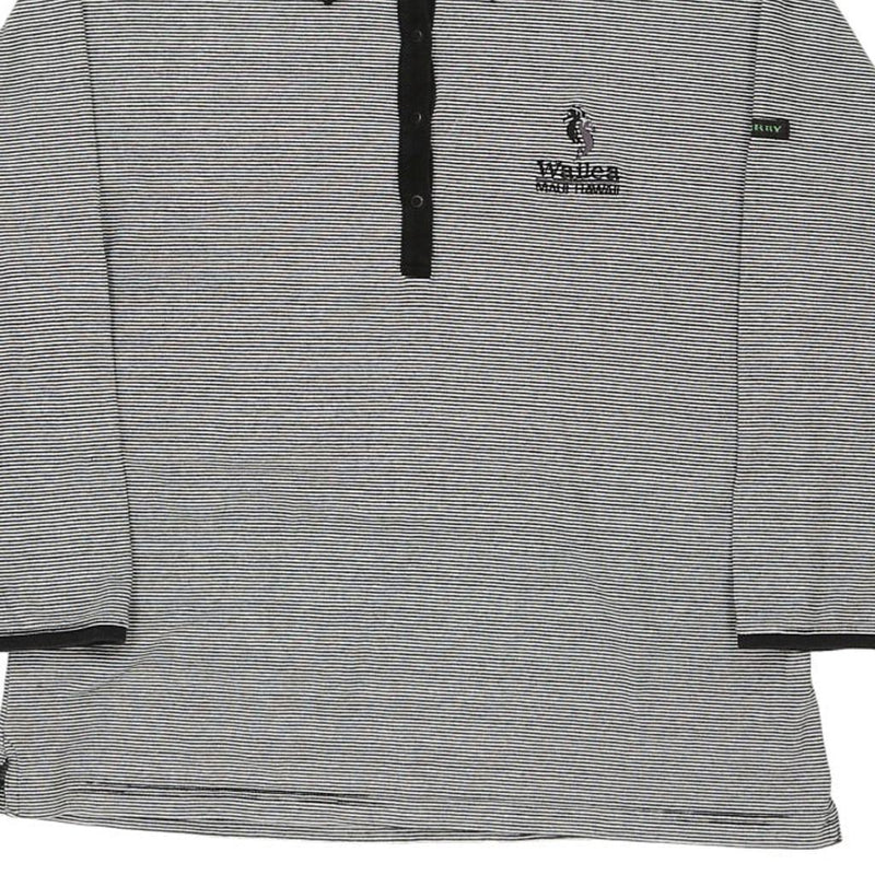 Mauii, Hawaii Burberry Golf Long Sleeve Polo Shirt - XL Grey Cotton