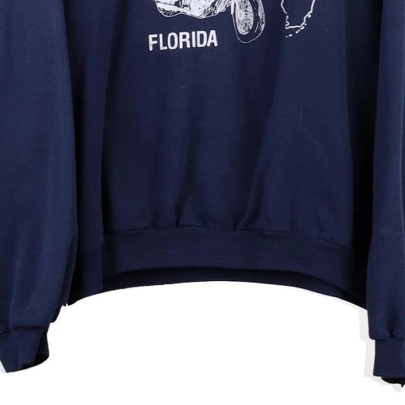 Retreads Florida Jerzees Sweatshirt - XL Navy Cotton Blend