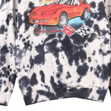 Corvette Chemistry Tie-Dye Hoodie - Small Black & White Cotton Blend