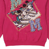 Mickey & Minnie Disney Cartoon Sweatshirt - XL Pink Cotton Blend