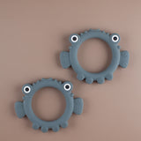 Grey Puffer Silicone Teether