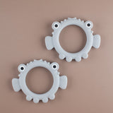 Light Grey Puffer Silicone Teether