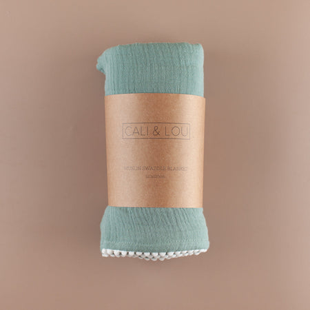 Mint Green Muslin Swaddle Blanket
