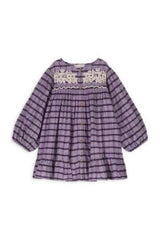 Girl's dress - Purple checks
