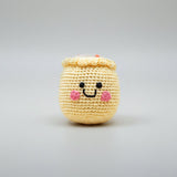 the wee bean handmade organic cotton crochet rattle doll in siu mai dim sum