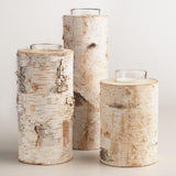 birch candle holder 15cm