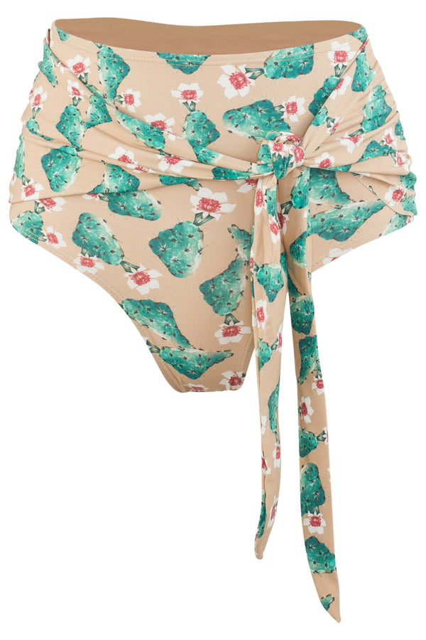 Giovanna High Waisted Bikini Bottom in Cactus Print