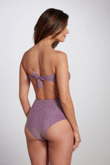 Claire High Waist Bikini Bottom Lurex Lilac