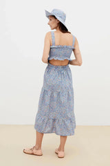 Women summer dress with open back