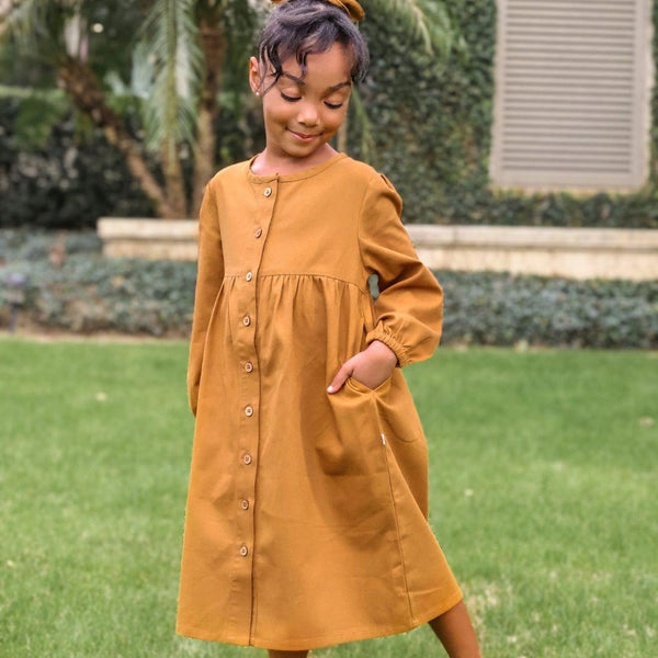 Long-Sleeved Jo Dress- Acorn