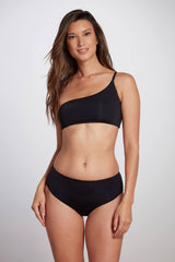 黑色中腰时髦比基尼泳裤