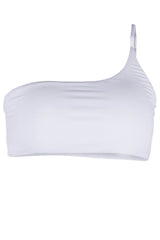 Serena One Shoulder White Bikini Top