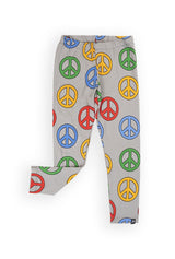 Shop organic cotton girl leggings in print Peace, girl leggings are adjutsable, comfrotbale & made for adventures. Explore organic cotton kids clothing online.