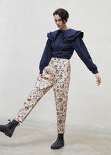 The oversized collar women's blouse is a statement, organic cotton women's blouse is in a stunning dark blue colour with a large collar for treny women online.