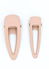 Light pink matte hair clips set of 2 by Grech & Co - eco-friendly girls hair accessories with perfect grip