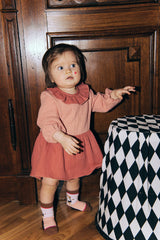 Pink muslin romper