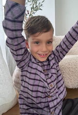 Boys shirt Akir - Purple Checks
