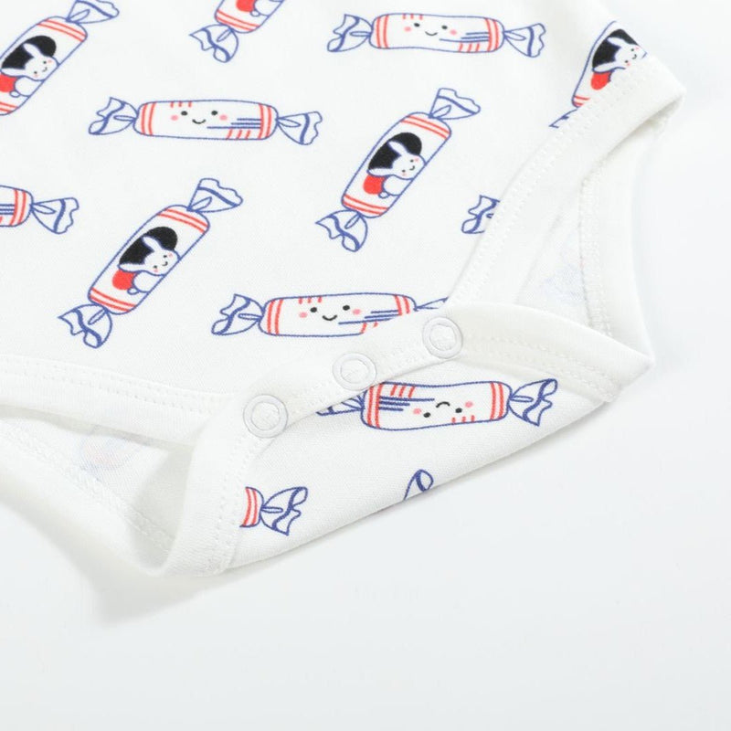Organic Cotton Baby Onesie - White Bunny Candy