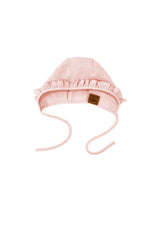 Most adorable and softest baby hat for summer - organic muslin hat in soft pink, baby hat for summer. The best and most comfortable baby clothing online.