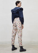 The oversized collar women's blouse is a statement, organic cotton women's blouse is in a stunning dark blue colour with a large collar for treny women online.