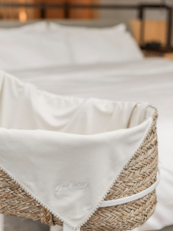 Bamboo Organic Cotton Swaddle Blanket - Safari Sand (Personalized)