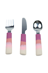3 piece cutlery set for kids and toddlers - Pink