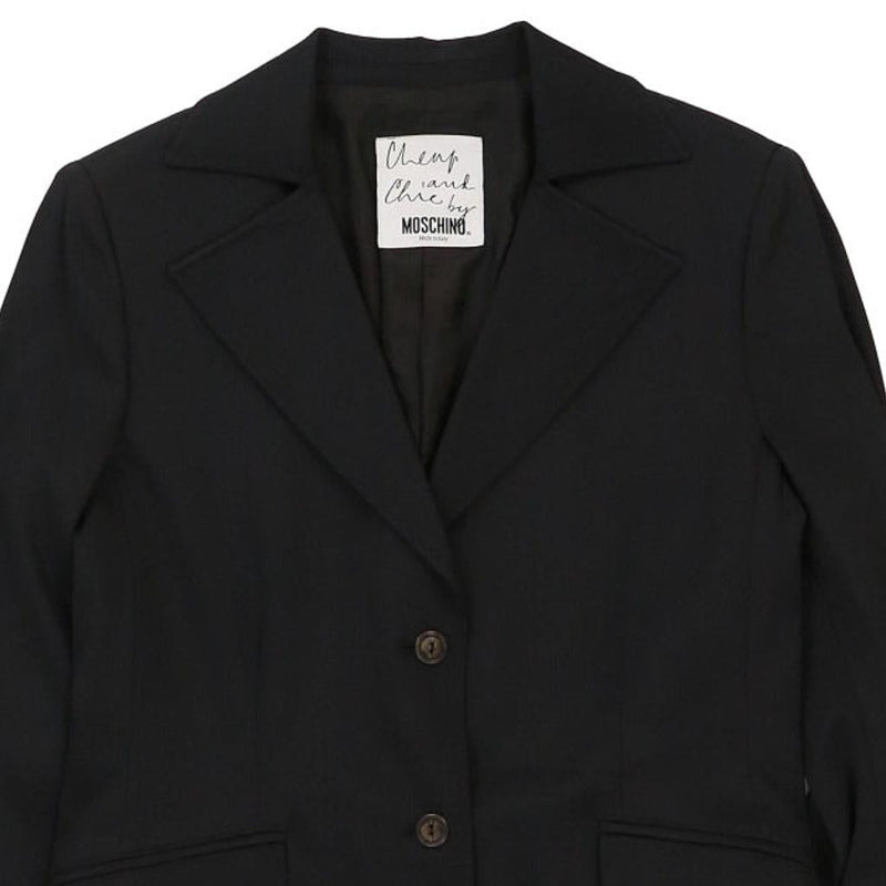 Cheap & Chic Moschino Blazer - Large Black Viscose Blend