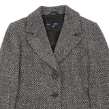 Les Copains Trench Coat - Large Grey Wool Blend