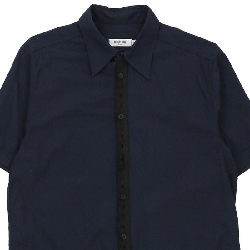 Moschino Short Sleeve Shirt - Medium Navy Cotton