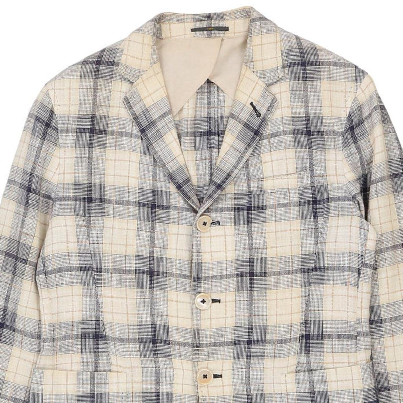 Fendi Checked Blazer - Large Beige Cotton Blend