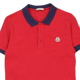 Age 14 Moncler Polo Shirt - Medium Red Cotton