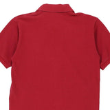 Burberry London Embroidered Polo Shirt - Small Red Cotton