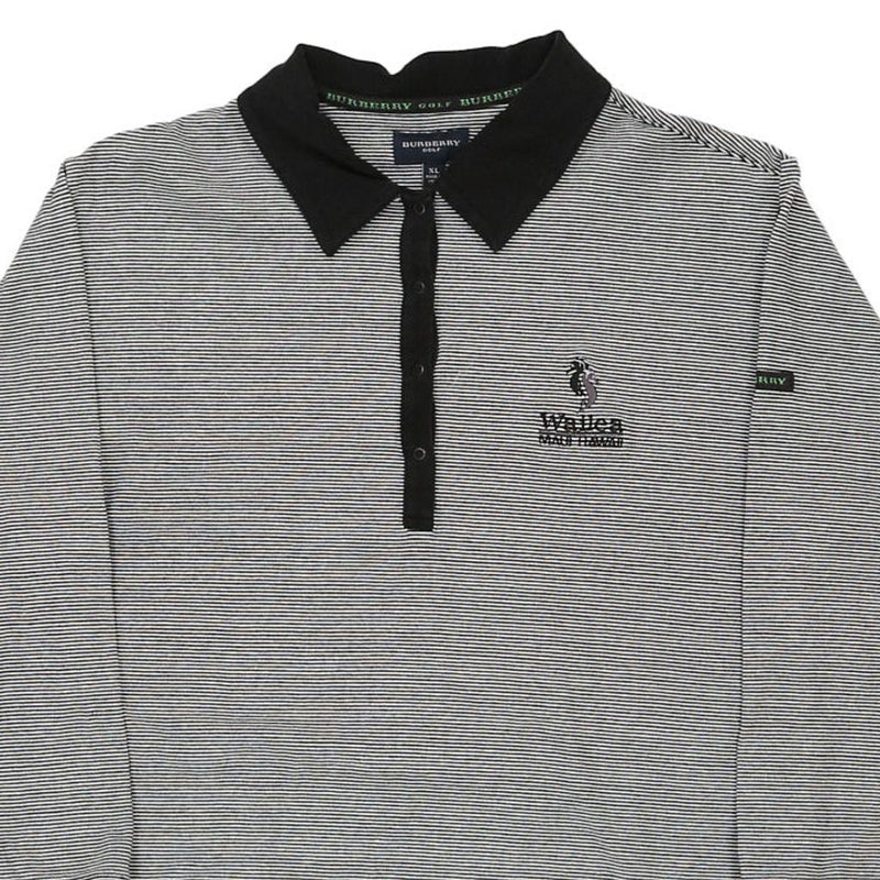 Mauii, Hawaii Burberry Golf Long Sleeve Polo Shirt - XL Grey Cotton