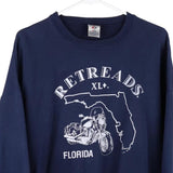 Retreads Florida Jerzees Sweatshirt - XL Navy Cotton Blend