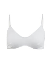 Elise 白色可调节肩带 Bralette 比基尼上衣