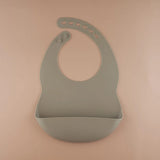 Set of Beige Jungle and Silver Sage Silicone Bib