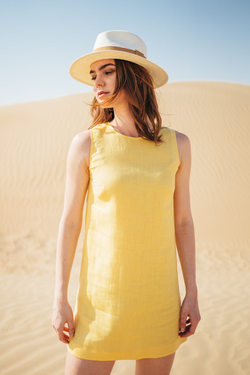 Hana - Straight Beach Linen Dress