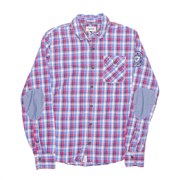 TOMMY HILFIGER Blue Cotton Checked Long Sleeve Shirt Mens M